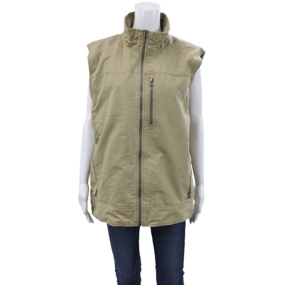 Kuhl Mens Vest Beige Cotton Zip Outdoor Fall Size XL